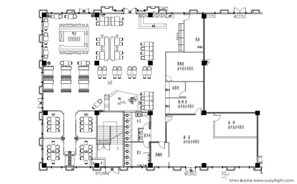 Russia复古型音乐清吧效果图及平面方案