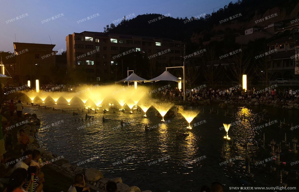 Russia延安安塞人民公园音乐喷泉